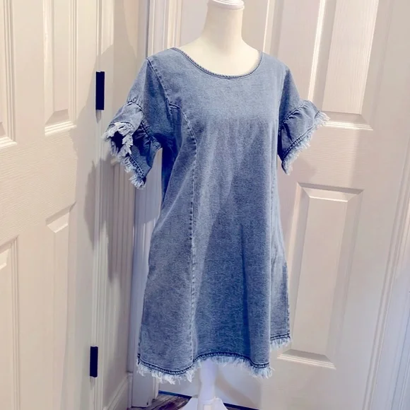 Umgee Dresses | Umgee Denim Baby Doll Dress | Color: Blue | Size: S | Mobclosets's Closet
